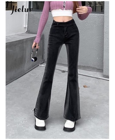 Gradient Black Jeans New Fashion Elastic Tight Fitting OL Flare Women Trousers High Waist Slim Denim Pants Female S-XL $49.37...