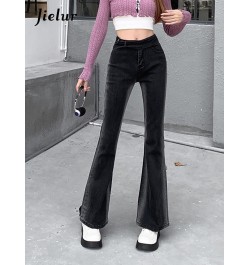 Gradient Black Jeans New Fashion Elastic Tight Fitting OL Flare Women Trousers High Waist Slim Denim Pants Female S-XL $49.37...