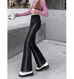 Gradient Black Jeans New Fashion Elastic Tight Fitting OL Flare Women Trousers High Waist Slim Denim Pants Female S-XL $49.37...