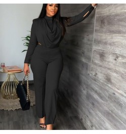 Office Lady Two Piece Set Women Fall Clothes 2022 Long Sleeve Ruched Crop Top and Pants Suits Business Workwear Matching Sets...