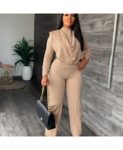 Office Lady Two Piece Set Women Fall Clothes 2022 Long Sleeve Ruched Crop Top and Pants Suits Business Workwear Matching Sets...