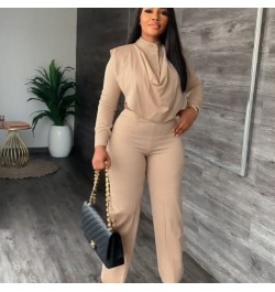 Office Lady Two Piece Set Women Fall Clothes 2022 Long Sleeve Ruched Crop Top and Pants Suits Business Workwear Matching Sets...