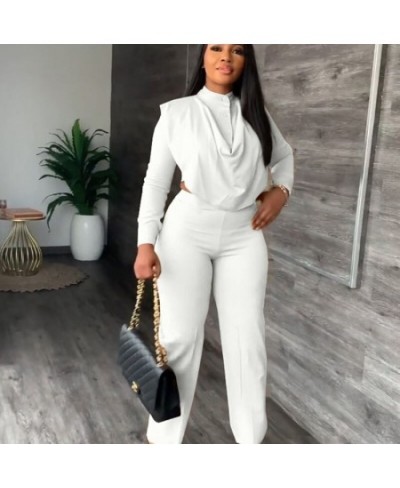 Office Lady Two Piece Set Women Fall Clothes 2022 Long Sleeve Ruched Crop Top and Pants Suits Business Workwear Matching Sets...