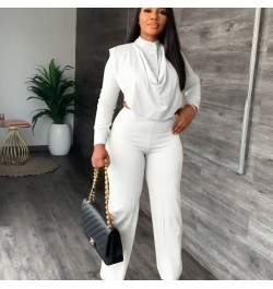 Office Lady Two Piece Set Women Fall Clothes 2022 Long Sleeve Ruched Crop Top and Pants Suits Business Workwear Matching Sets...