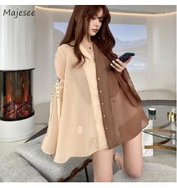 Shirts Women Elegant Simple Button Solid Ins College Cute Korean Style Chiffon Single Breasted Cosy Fashion Popular $25.75 - ...