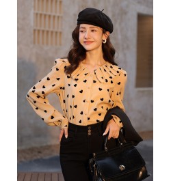 Polka Dot Blouses Women 2022 Autumn French Solid Single-breasted Vest Jacket Doll Collar Long Sleeves Shirts MXB37C0637 $57.8...