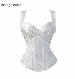 Gothic Corset Top with Straps Women White Corset Bustier Plus Size Sexy Lingerie Retro Jacquard Floral Waist Corset Shaper $3...