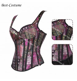 Gothic Corset Top with Straps Women White Corset Bustier Plus Size Sexy Lingerie Retro Jacquard Floral Waist Corset Shaper $3...