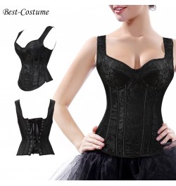 Gothic Corset Top with Straps Women White Corset Bustier Plus Size Sexy Lingerie Retro Jacquard Floral Waist Corset Shaper $3...