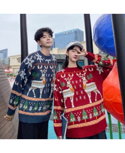 Christmas Tree Couple Street Sweater Women's Snowflake Sweatshirt Men's/Women's Pullover Casual Crew Neck Thermal Knitwear $4...