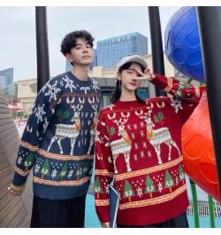 Christmas Tree Couple Street Sweater Women's Snowflake Sweatshirt Men's/Women's Pullover Casual Crew Neck Thermal Knitwear $4...