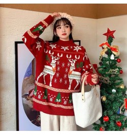 Christmas Tree Couple Street Sweater Women's Snowflake Sweatshirt Men's/Women's Pullover Casual Crew Neck Thermal Knitwear $4...