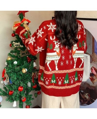 Christmas Tree Couple Street Sweater Women's Snowflake Sweatshirt Men's/Women's Pullover Casual Crew Neck Thermal Knitwear $4...