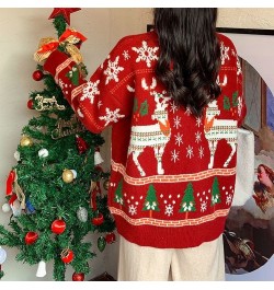 Christmas Tree Couple Street Sweater Women's Snowflake Sweatshirt Men's/Women's Pullover Casual Crew Neck Thermal Knitwear $4...