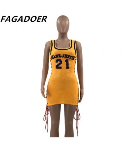 Sporty Fashion Sequined Dress Side Hollow Out Lace-up Basketball Jersey Dresses Summer 2022 Sexy Streetwear Outfits 3XL $61.2...