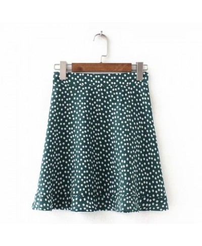 Women White High Waist Slim Thin Sexy Line Skirts Dots Witty Sweet Temperament Mini Skirt Green 2023 Summer Female Streetwear...