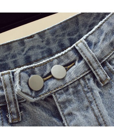 Light Blue Jeans Woman Spring Autumn Hole High Waist Boyfriend Style Fashion Denim Pants Female Loose Streetwear Trousers $41...