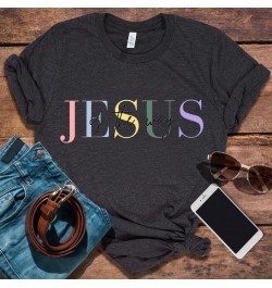 Christian Woman Tshirts Jesus Is The Way Graphic Tee Jesus Gift for Friend Women Clothes Gift for Women Christian Tops L $20....