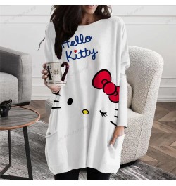 Women's T-Shirt Hello Kitty Printing Long Sleeve Fashion Casual Pullover Autumn Winter Daily Harajuku Oversized Tops Clothing...