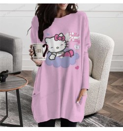 Women's T-Shirt Hello Kitty Printing Long Sleeve Fashion Casual Pullover Autumn Winter Daily Harajuku Oversized Tops Clothing...