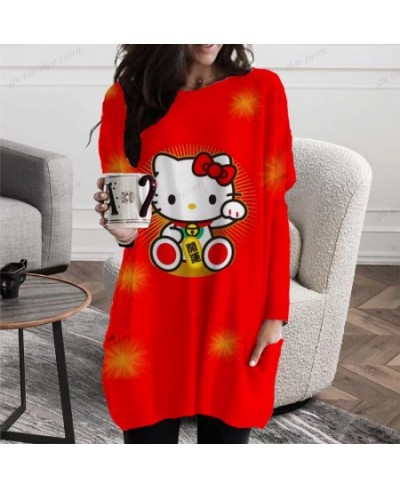 Women's T-Shirt Hello Kitty Printing Long Sleeve Fashion Casual Pullover Autumn Winter Daily Harajuku Oversized Tops Clothing...