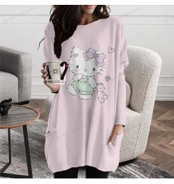 Women's T-Shirt Hello Kitty Printing Long Sleeve Fashion Casual Pullover Autumn Winter Daily Harajuku Oversized Tops Clothing...