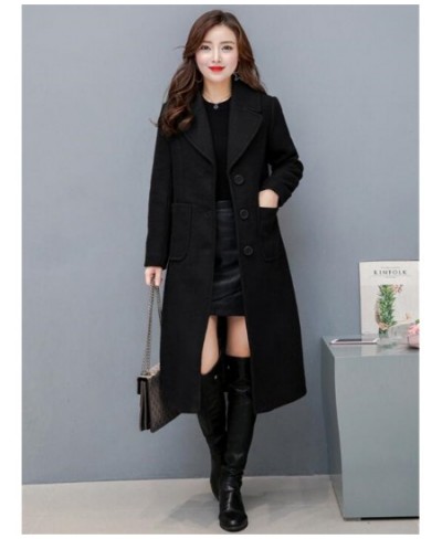 Women Woolen Trench Coat Long Outwear Female Elegant Office Long-sleeved Woaen suit jacket outdoor parkas autumn ladies $75.5...