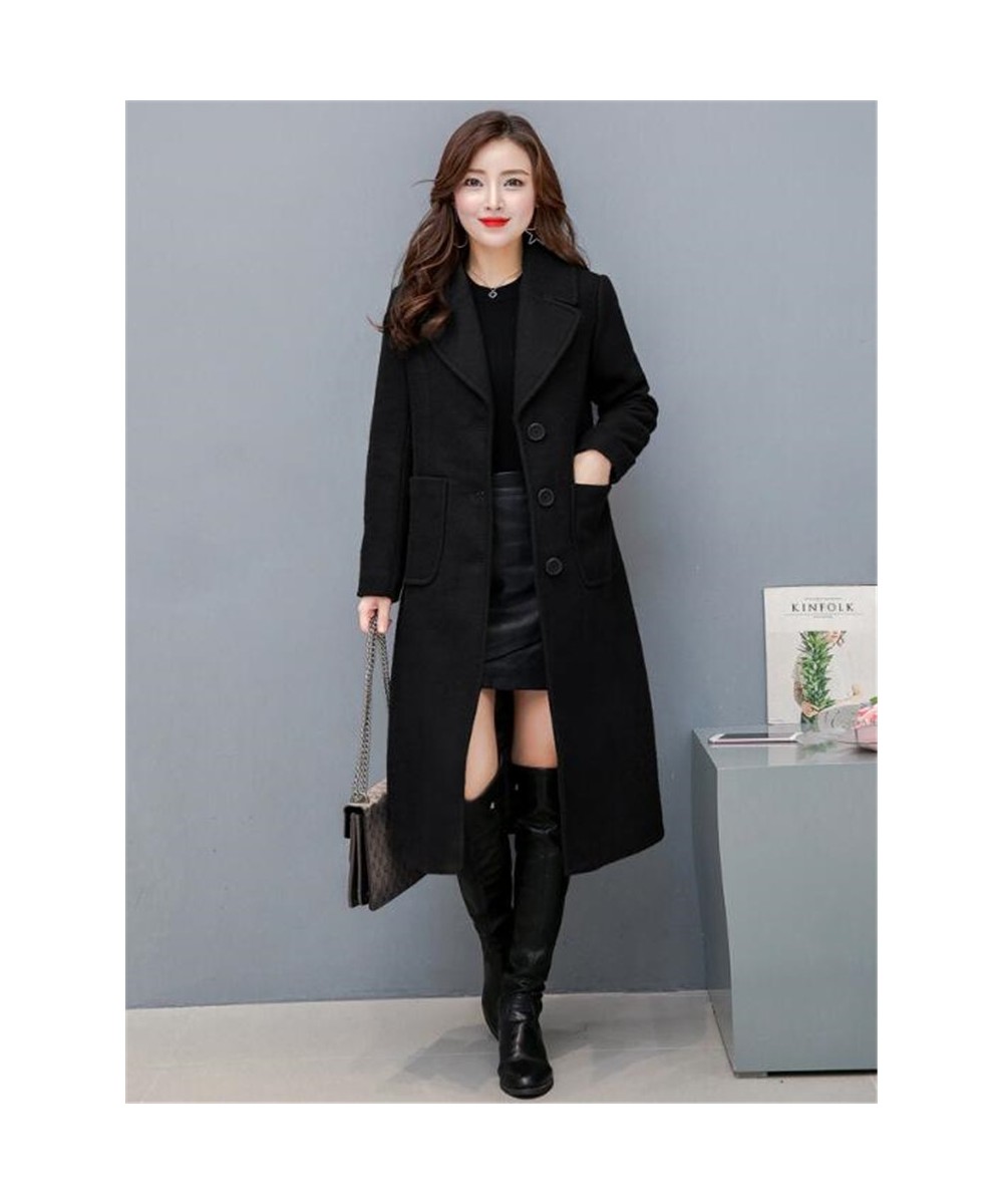 Women Woolen Trench Coat Long Outwear Female Elegant Office Long-sleeved Woaen suit jacket outdoor parkas autumn ladies $75.5...