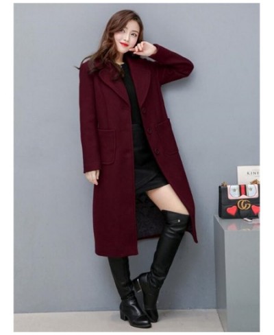 Women Woolen Trench Coat Long Outwear Female Elegant Office Long-sleeved Woaen suit jacket outdoor parkas autumn ladies $75.5...