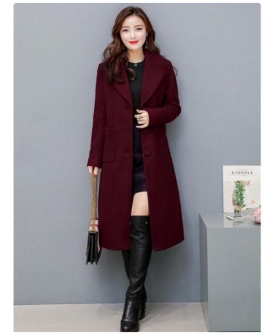 Women Woolen Trench Coat Long Outwear Female Elegant Office Long-sleeved Woaen suit jacket outdoor parkas autumn ladies $75.5...