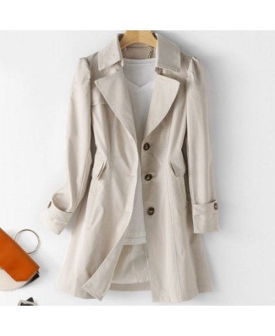 Spring Autumn Trench Coat Women 2023 Fashion Korean Single-breasted Loose Mid Long Women Overcoat Windbreaker Female Outerwe ...