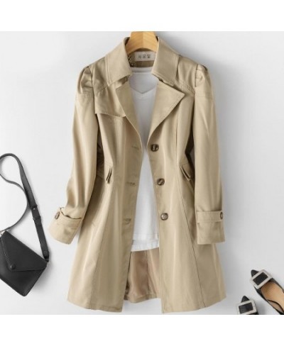 Spring Autumn Trench Coat Women 2023 Fashion Korean Single-breasted Loose Mid Long Women Overcoat Windbreaker Female Outerwe ...