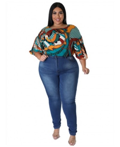 Plus Size Tops Women T Shirts Blouses Flower Printed Casual Half Sleeve Summer Clothes Wholesale 2023 $35.65 - Plus Size Clothes