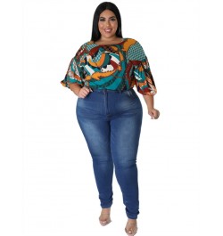 Plus Size Tops Women T Shirts Blouses Flower Printed Casual Half Sleeve Summer Clothes Wholesale 2023 $35.65 - Plus Size Clothes