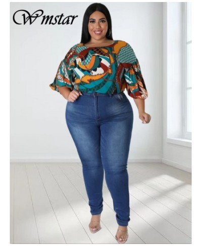 Plus Size Tops Women T Shirts Blouses Flower Printed Casual Half Sleeve Summer Clothes Wholesale 2023 $35.65 - Plus Size Clothes