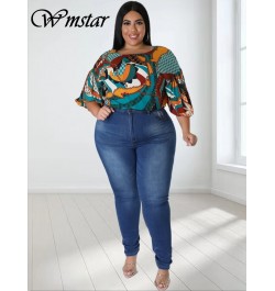 Plus Size Tops Women T Shirts Blouses Flower Printed Casual Half Sleeve Summer Clothes Wholesale 2023 $35.65 - Plus Size Clothes