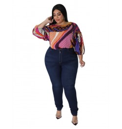 Plus Size Tops Women T Shirts Blouses Flower Printed Casual Half Sleeve Summer Clothes Wholesale 2023 $35.65 - Plus Size Clothes