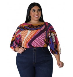 Plus Size Tops Women T Shirts Blouses Flower Printed Casual Half Sleeve Summer Clothes Wholesale 2023 $35.65 - Plus Size Clothes