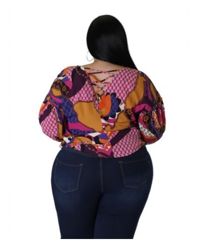 Plus Size Tops Women T Shirts Blouses Flower Printed Casual Half Sleeve Summer Clothes Wholesale 2023 $35.65 - Plus Size Clothes