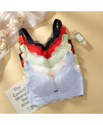 Soft No Underwire Bra Widened Hem Non-slip Shoulder Strap Comfortable Upper Support Underwear Antibacterial Small Chest Bra $...