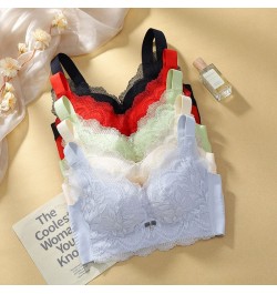 Soft No Underwire Bra Widened Hem Non-slip Shoulder Strap Comfortable Upper Support Underwear Antibacterial Small Chest Bra $...