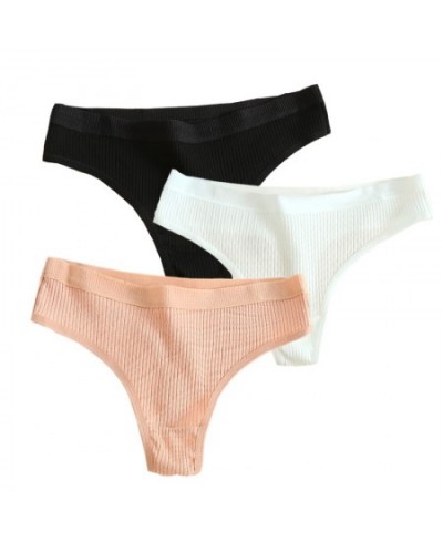 3Pcs/Lot Women Cotton G-String M-XXL Sexy Low-Rise Thong Ladies Solid Color Comfort Panties Underpants $11.51 - Underwear