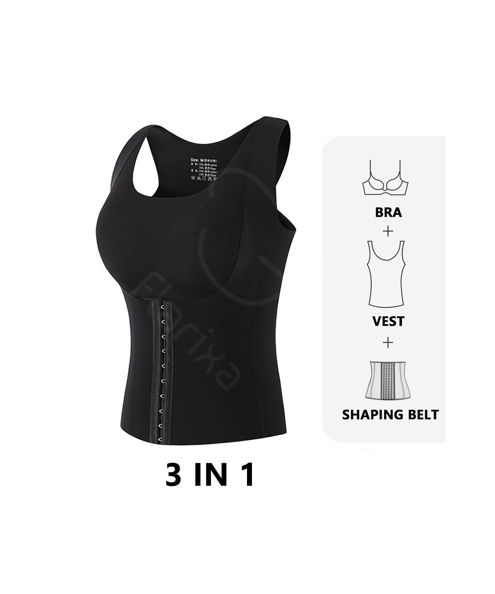 3 in 1 Waist Trainer Body Shaper Women Posture Corrector Push Up Bra Slimming Underwear Sheath Tummy Control Tank Tops $24.39...