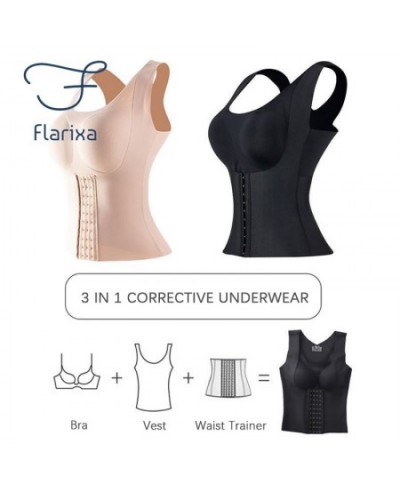 3 in 1 Waist Trainer Body Shaper Women Posture Corrector Push Up Bra Slimming Underwear Sheath Tummy Control Tank Tops $24.39...