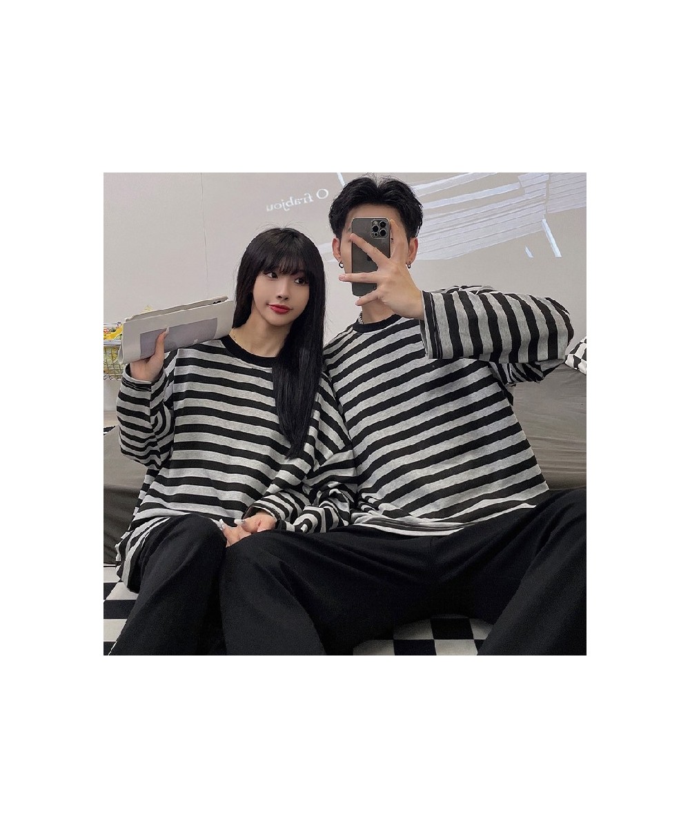 2PCS Long Sleeve Cotton Couple Pajamas Set Women Sleepwear Family Pijama Stripe Homewear Trousers Women Casual Men Pyjamas $3...