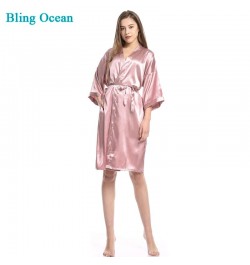 New Women's Satin Wedding Kimono Bride Robe Sleepwear Bridesmaid Robes Bathrobe Bridal Robes Dressing for competition bikini ...