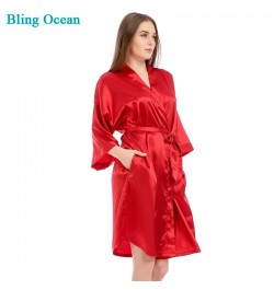 New Women's Satin Wedding Kimono Bride Robe Sleepwear Bridesmaid Robes Bathrobe Bridal Robes Dressing for competition bikini ...