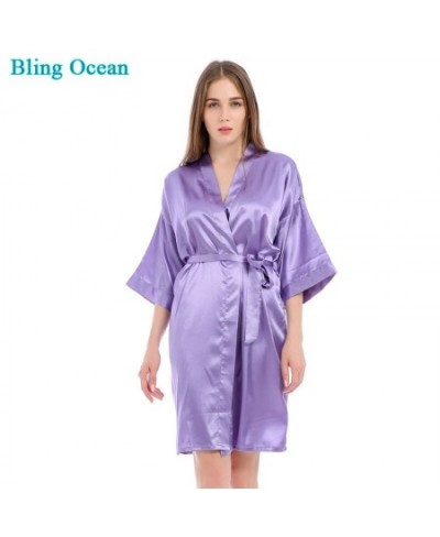 New Women's Satin Wedding Kimono Bride Robe Sleepwear Bridesmaid Robes Bathrobe Bridal Robes Dressing for competition bikini ...