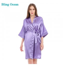 New Women's Satin Wedding Kimono Bride Robe Sleepwear Bridesmaid Robes Bathrobe Bridal Robes Dressing for competition bikini ...