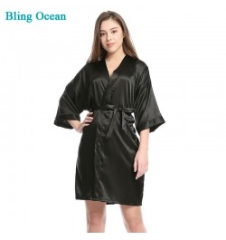 New Women's Satin Wedding Kimono Bride Robe Sleepwear Bridesmaid Robes Bathrobe Bridal Robes Dressing for competition bikini ...